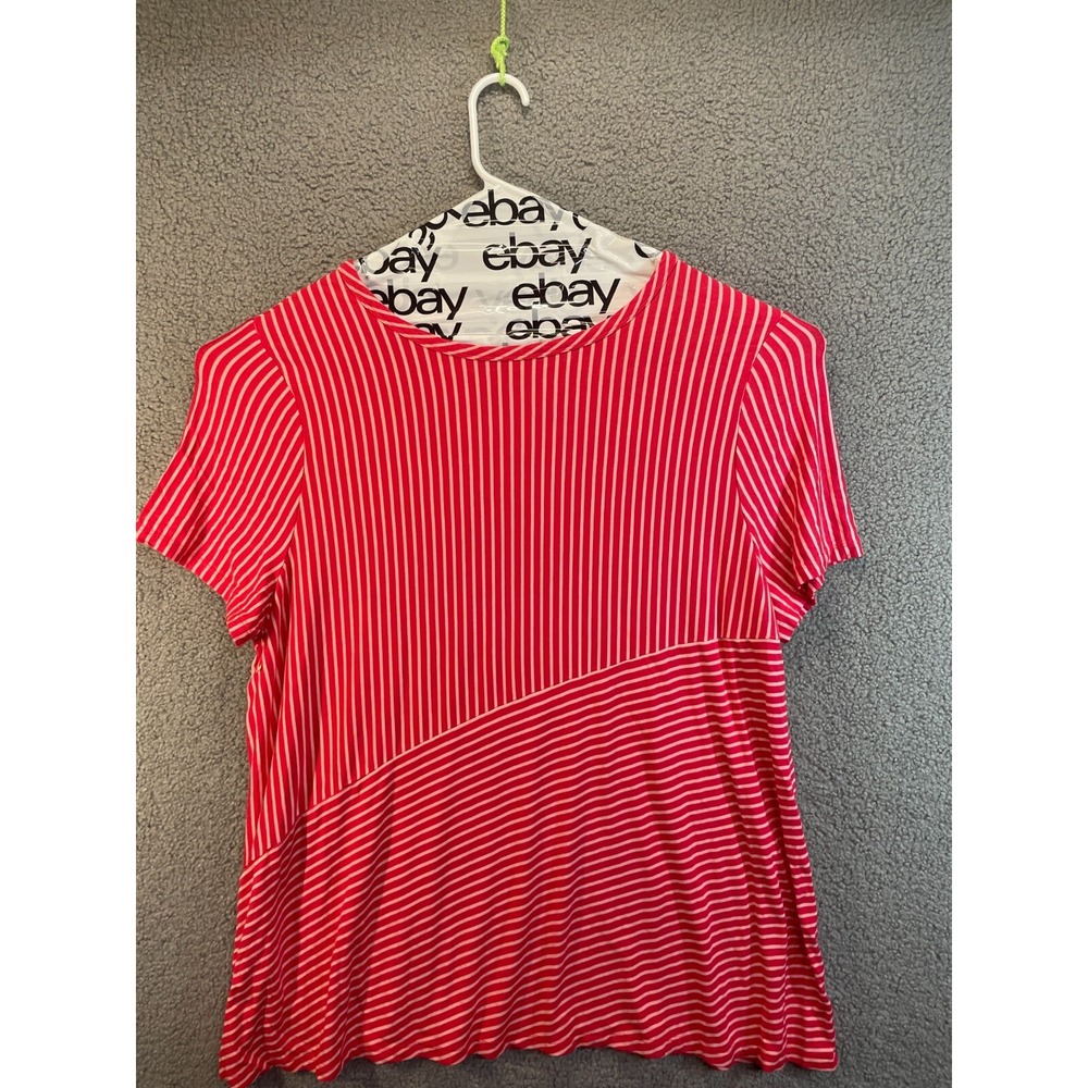 Kim Rogers Curvy Women's‎ Striped Short Sleeve Shirt  Size 2X